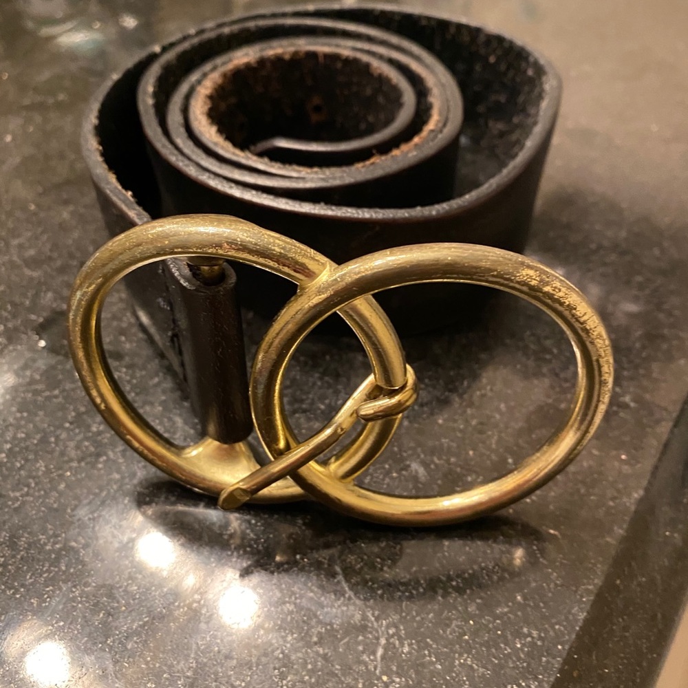 Black Belt with Gold Belt Buckle
